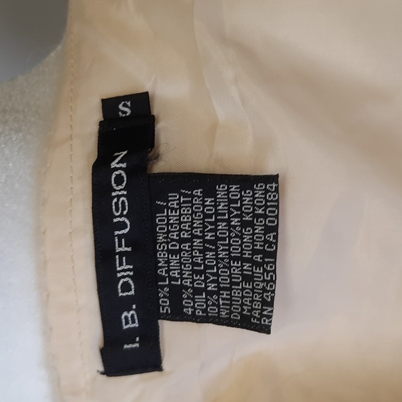 I.B. Diffusion Vintage Ivory Mohair Blend Beaded Jacket Cardigan, Size Small - Picture 6 of 6